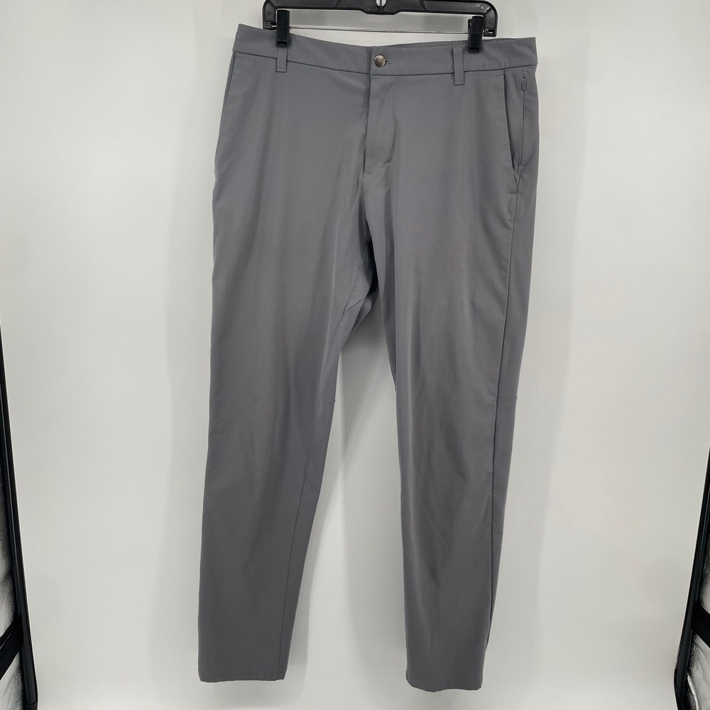 Lululemon Commission Slim Fit Pant Mens 34 Grey Warpstreme Trousers LM5AEYS